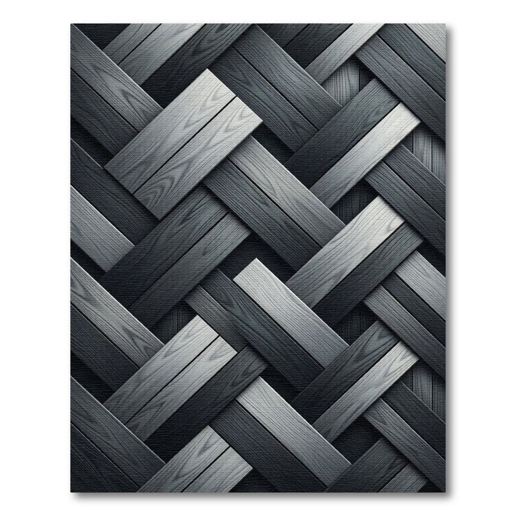 Monochrome Herringbone Weave Geometric Abstract Rug