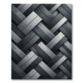 Monochrome Herringbone Weave Geometric Abstract Rug