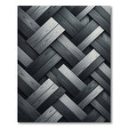 Monochrome Herringbone Weave Geometric Abstract Rug