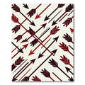 Geometric Crimson Arrow Composition Rug