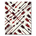 Geometric Crimson Arrow Composition Rug