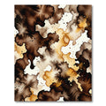 Earthy Brown Cream Splatter Abstract Rug