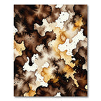 Earthy Brown Cream Splatter Abstract Rug