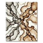 Abstract Marble Ink Swirl Brown Beige Rug