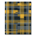 Golden Yellow Gray Plaid Intersecting Lines Rug