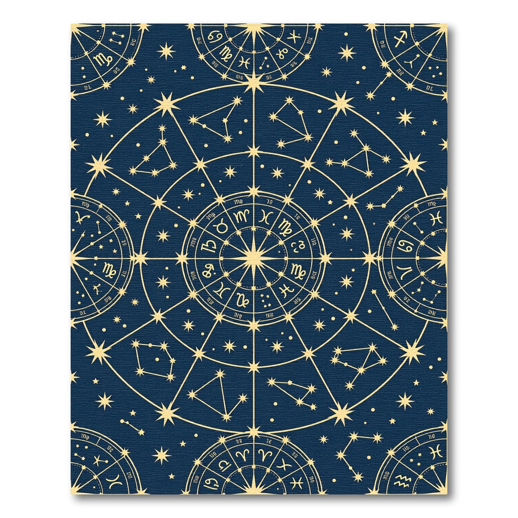 Celestial Navy Gold Zodiac Constellation Rug