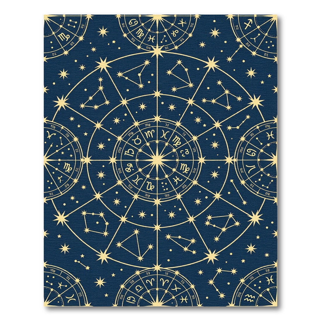 Celestial Navy Gold Zodiac Constellation Rug