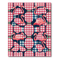 Pink Flamingo Houndstooth Geometric Art Rug