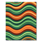 Earthy Green and Orange Wavy Stripe Rug