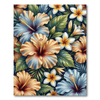 Tropical Hibiscus Floral Garden Rug