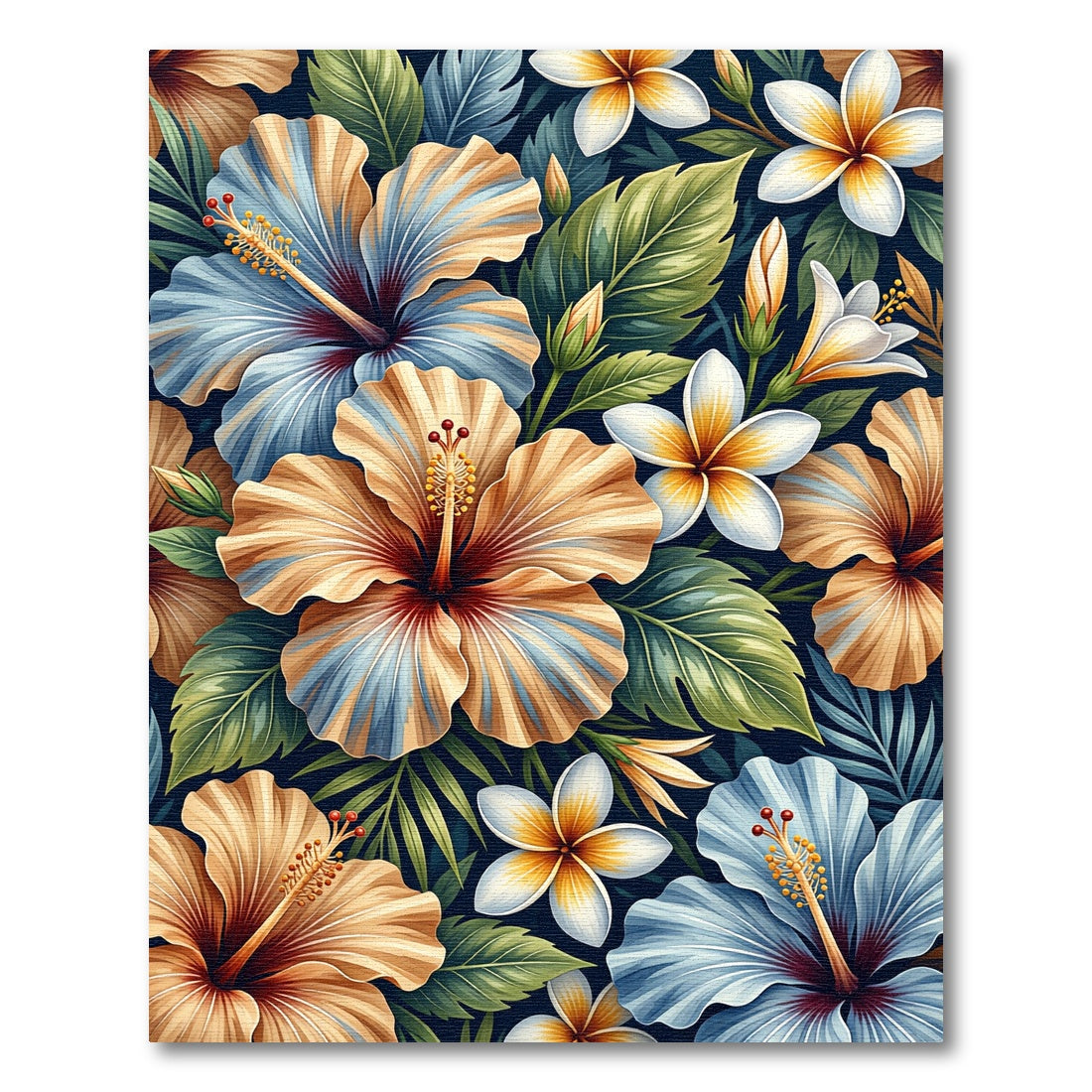 Tropical Hibiscus Floral Garden Rug