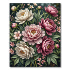 Pink White Peony Bouquet Garden Rug