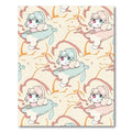 Whimsical Pastel Kawaii Character Illustration Rug