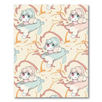 Whimsical Pastel Kawaii Character Illustration Rug