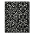 Classic Black Silver Acanthus Leaf Rug