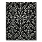 Classic Black Silver Acanthus Leaf Rug