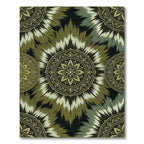 Olive Ikat Floral Geometric Medallion Rug