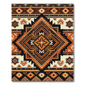 Terra Cotta Geometric Aztec Diamond Rug