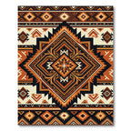 Terra Cotta Geometric Aztec Diamond Rug