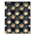 Geometric Hexagonal Beige Black Rug