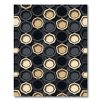 Geometric Hexagonal Beige Black Rug