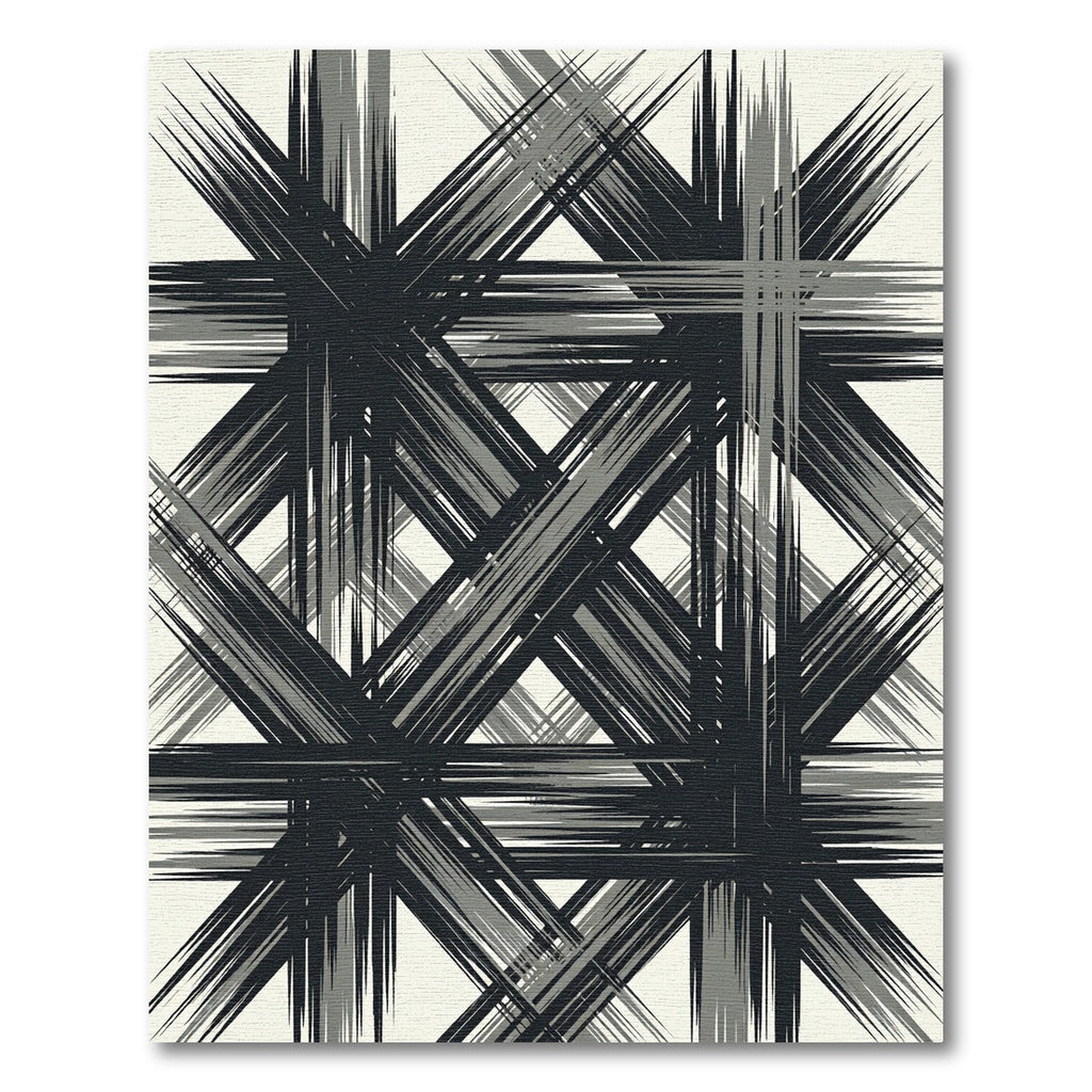 Monochromatic Abstract Brushstroke Overlay Rug