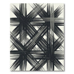 Monochromatic Abstract Brushstroke Overlay Rug