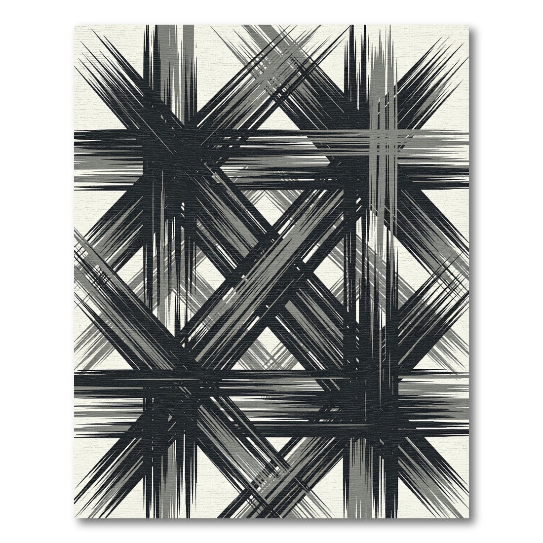 Monochromatic Abstract Brushstroke Overlay Rug