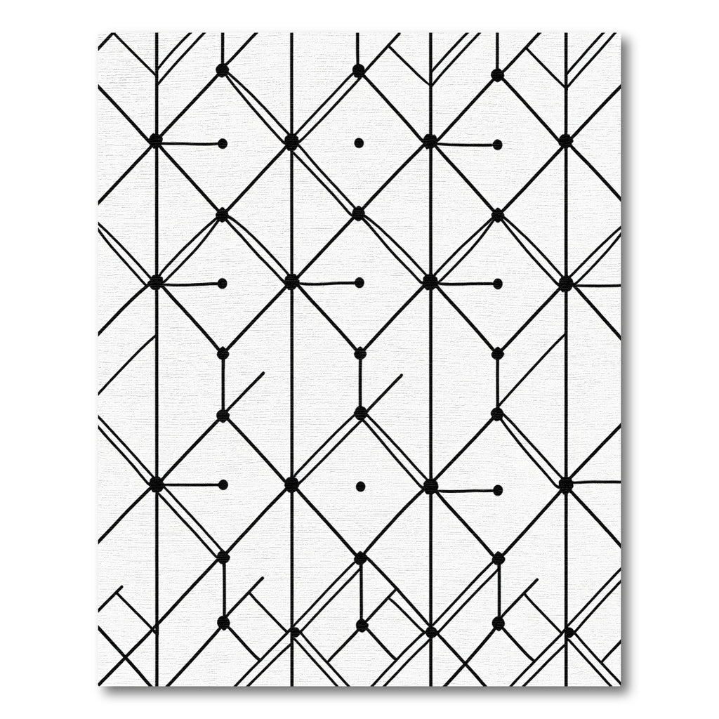 Minimalist Black White Geometric Abstract Rug