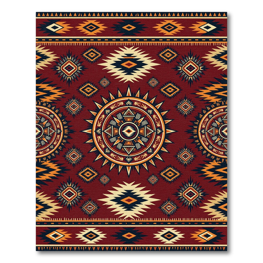 Sunset Terracotta Southwestern Geometric Medallion Rug