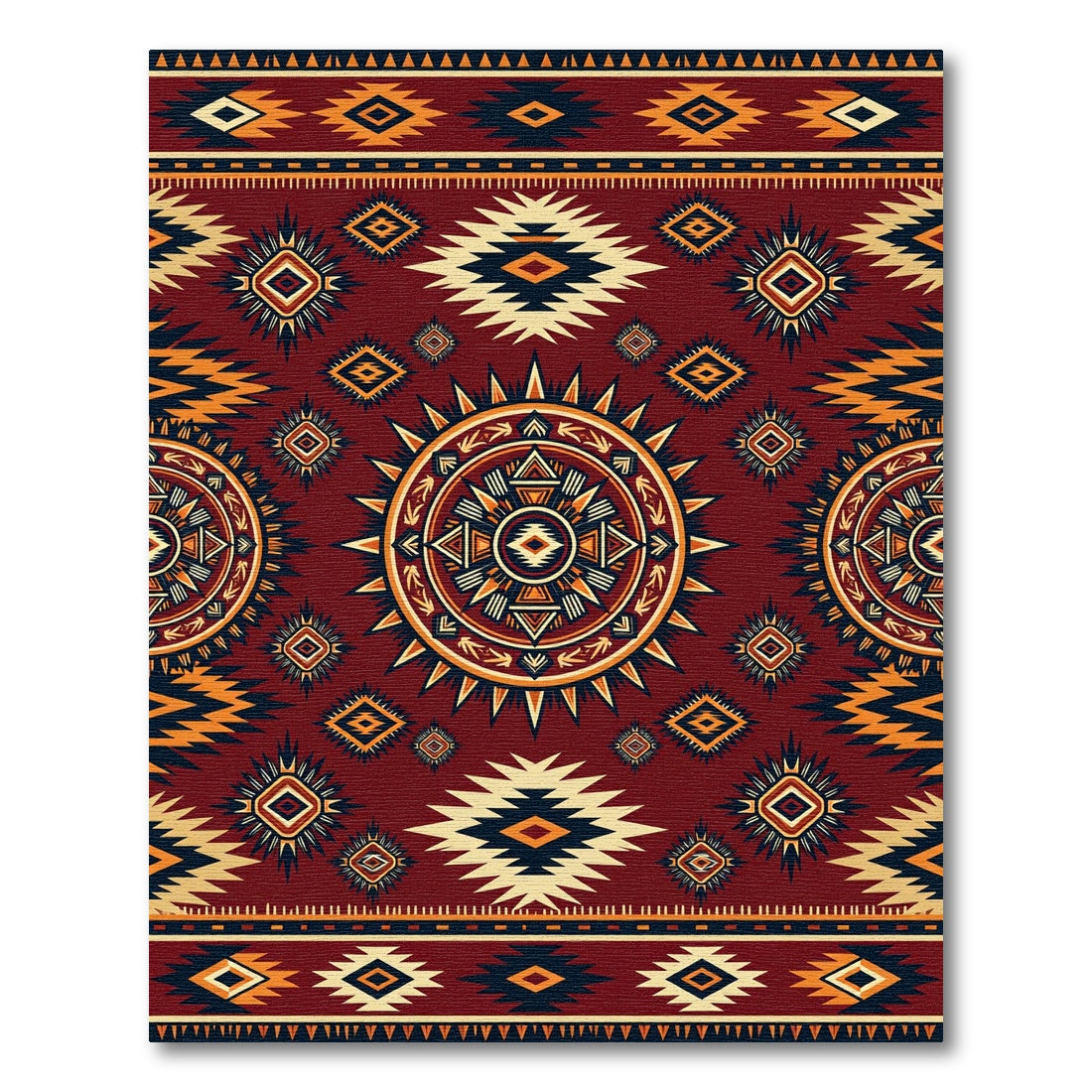 Sunset Terracotta Southwestern Geometric Medallion Rug