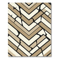 Geometric Tan Herringbone Crushed Effect Rug