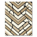 Geometric Tan Herringbone Crushed Effect Rug