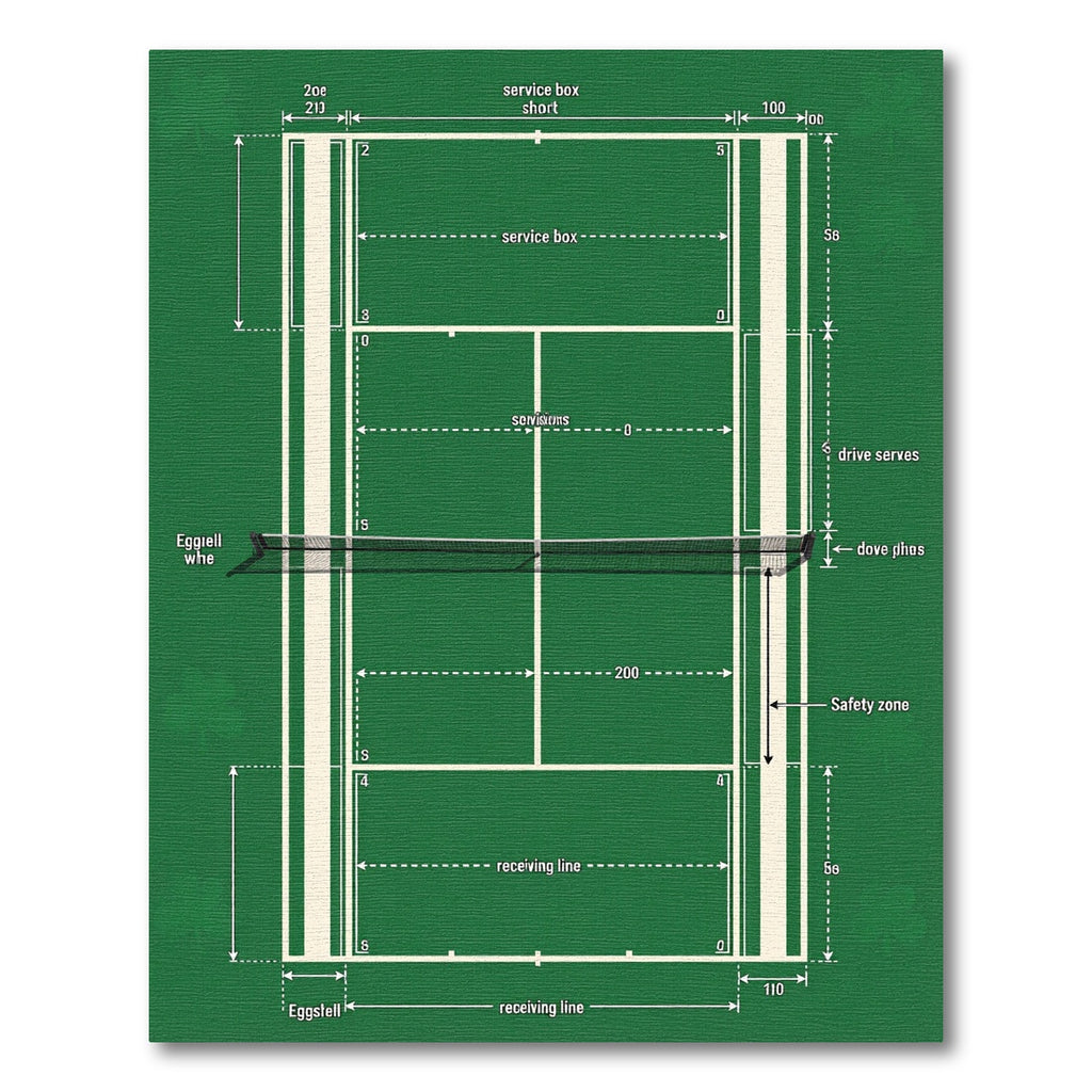 Emerald Green Tennis Court Graphic Rug