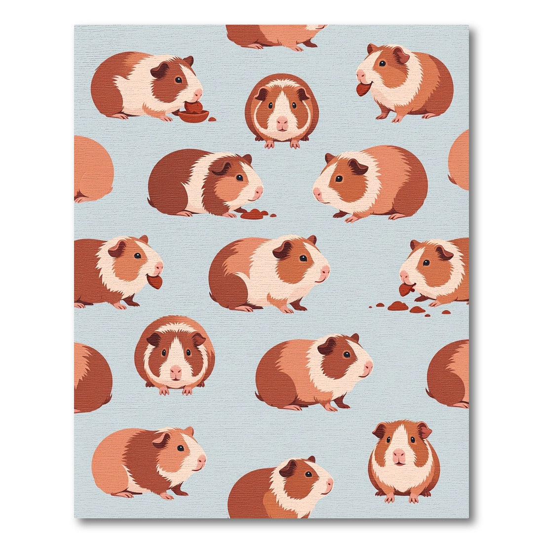Cute Brown and Cream Guinea Pig Area Rug