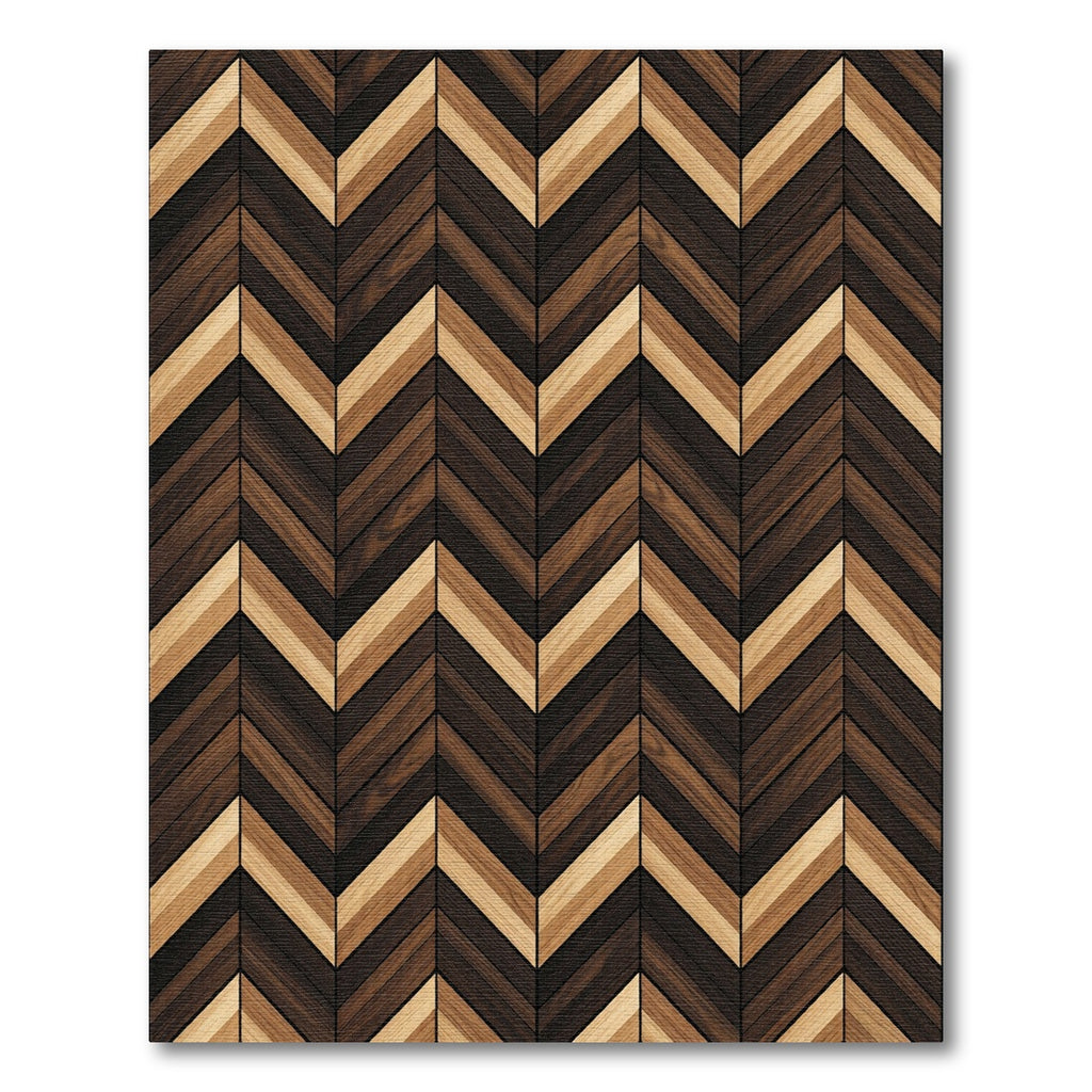 Earthy Tones Chevron Wood Plank Rug