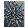Jagged Blue Steel Radial Spikes Rug