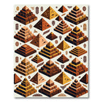 Ancient Earthy Tone Aztec Pyramid Grid Rug