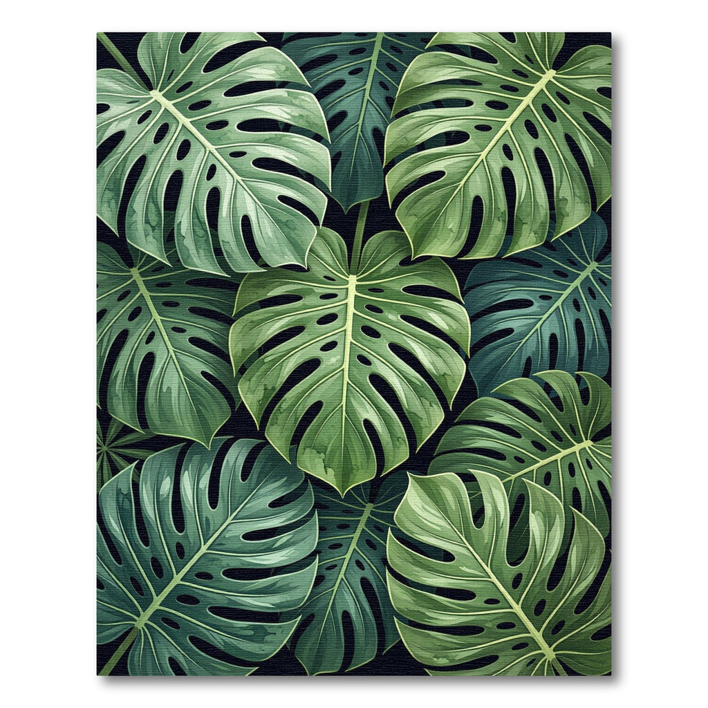 Lush Tropical Monstera Foliage Rug