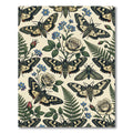Botanical Moth and Rose Garden Rug