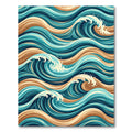 Deep Blue Teal Ocean Waves Rug