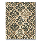 Dark Cream Quatrefoil Leaf Repeating Rug