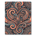 Earthy Peach and Teal Paisley Swirls Rug