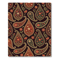 Elegant Crimson Gold Paisley Floral Rug