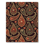 Elegant Crimson Gold Paisley Floral Rug