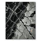 Monochromatic Cracked Geo Fragmentation Rug