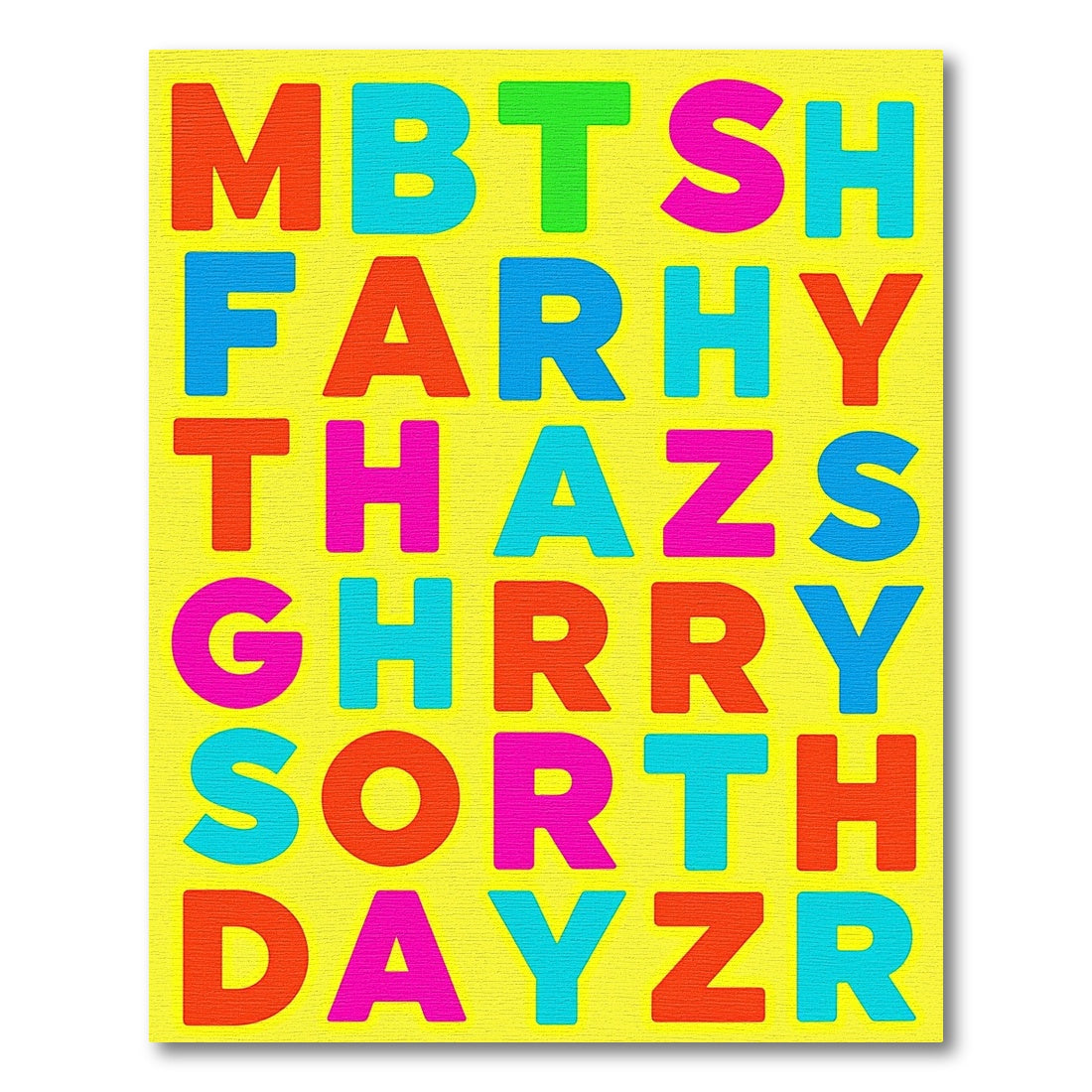 Alphabet Blocks Multicolored Composition Rug