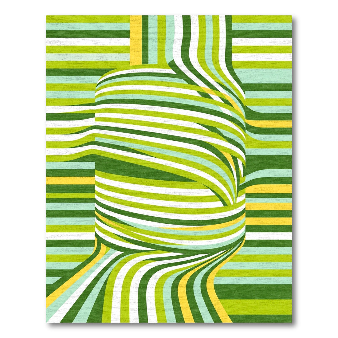 Modern Abstract Lime Green Ribbon Flow Rug