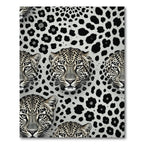 Monochrome Leopard Portrait Arrangement Rug