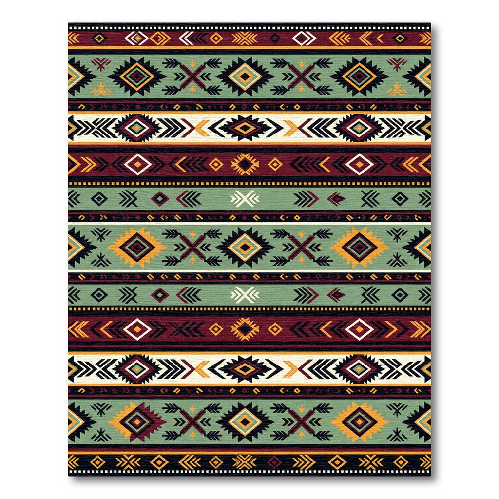 Earth Tones Tribal Geometric Stripe Rug